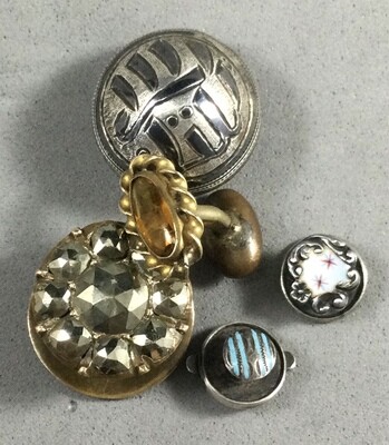 Five Studs and Cuff Links 
Including Marcasite and Turkish Folk Silver