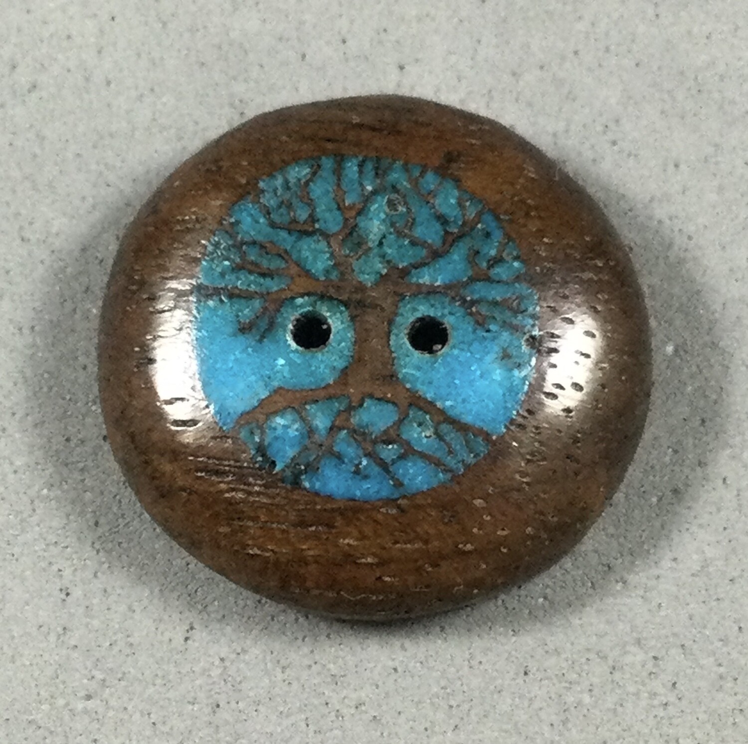 Turquoise Inlaid in Laser-Cut Black Walnut
