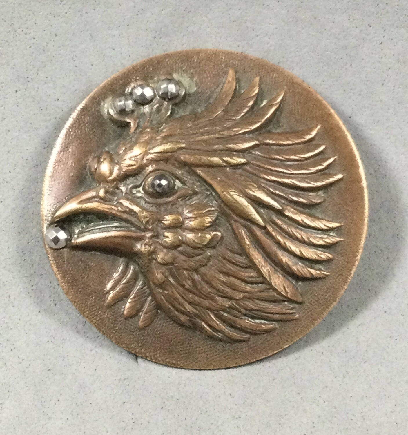 Large Copper Finish Brass Rooster with Cut Steel OME