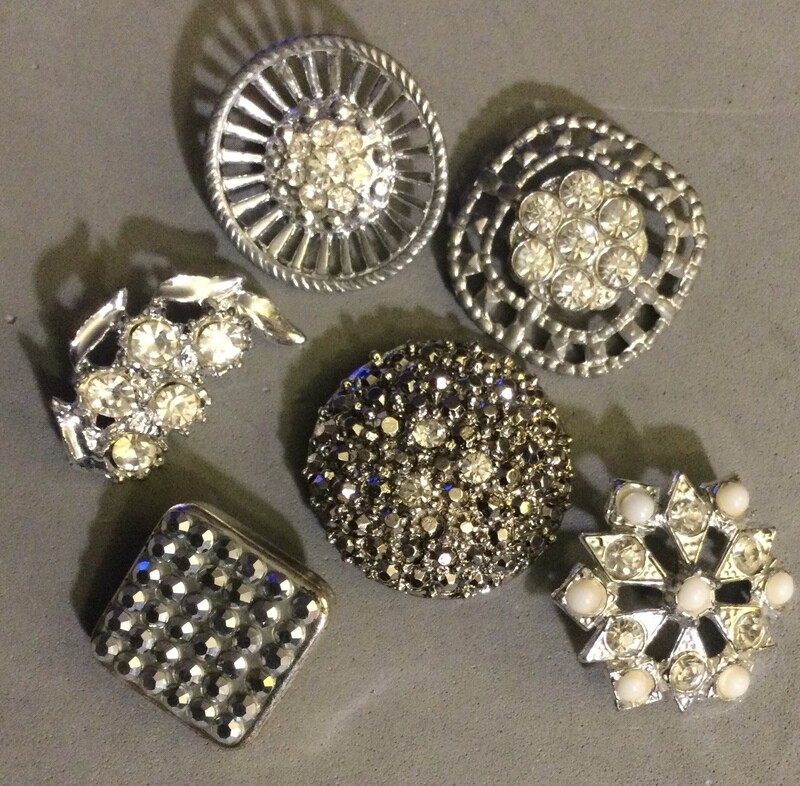 Six Rhinestone Buttons