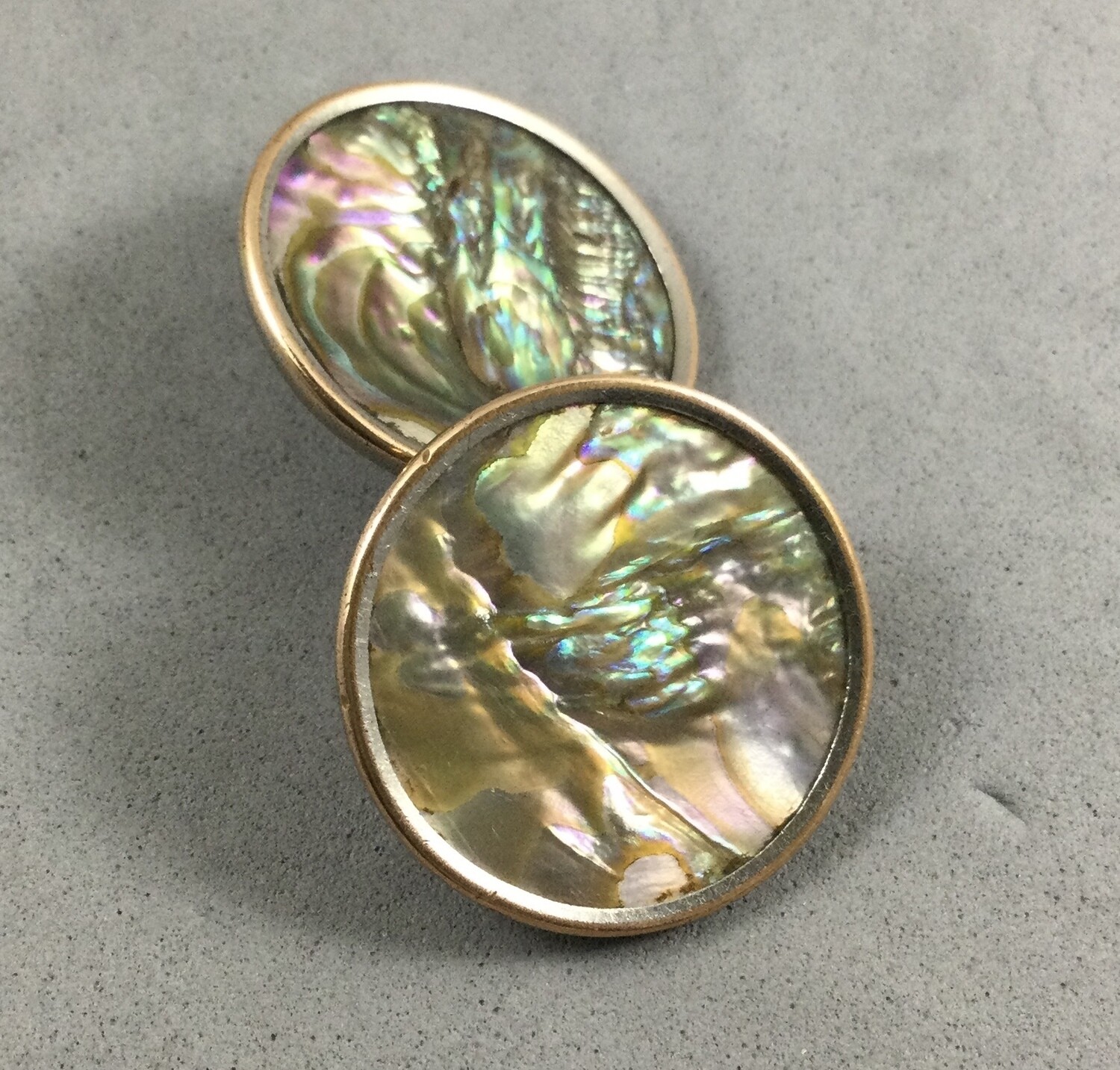 Two Medium Abalone Set in Metal