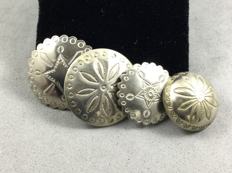Four Southwest  White Metal Buttons