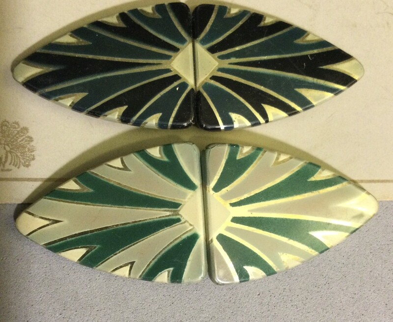 Two Celluloid “glow” Two-part Buckles