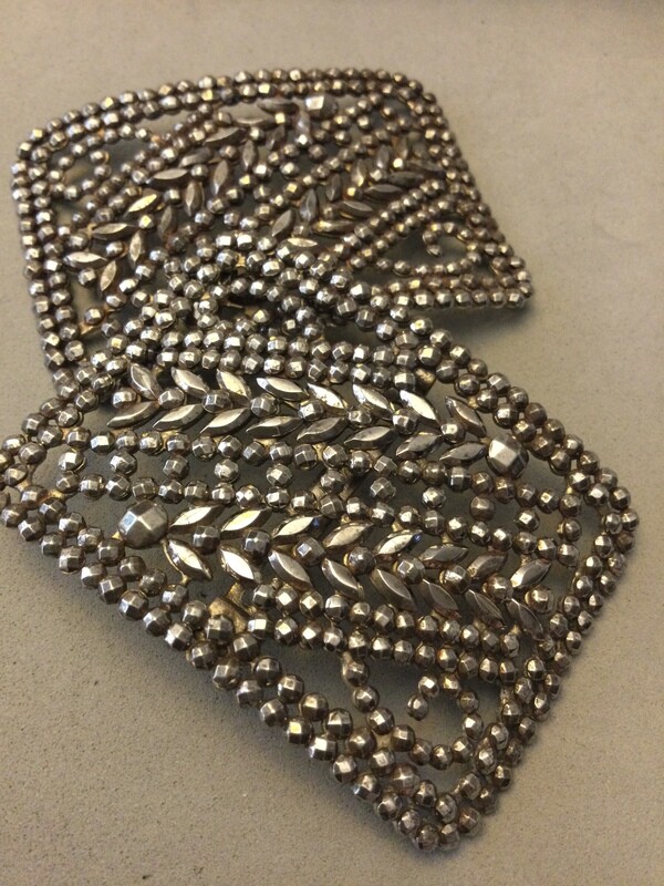 Pair of Cut Steel Shoe Buckles, One as is