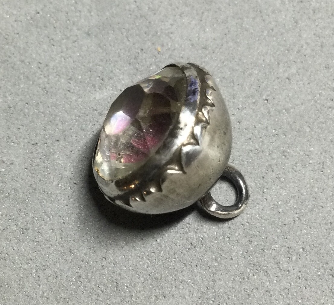 Silver and Crystal Button