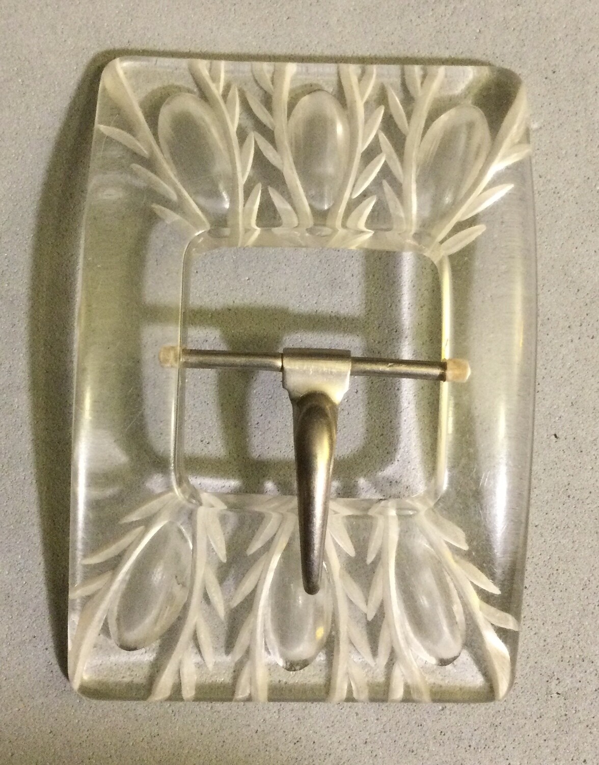 Large Reverse Carved Lucite Buckle