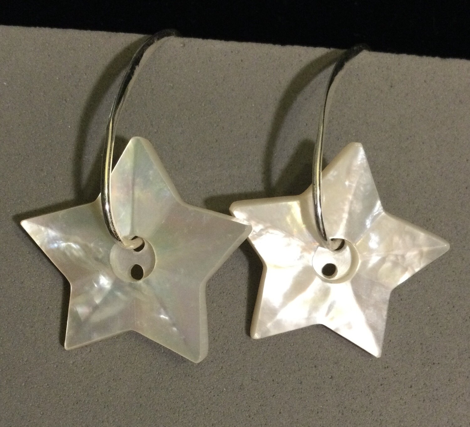 Handmade Sterling Interchangeable Button Earring Wires with MOP Stars