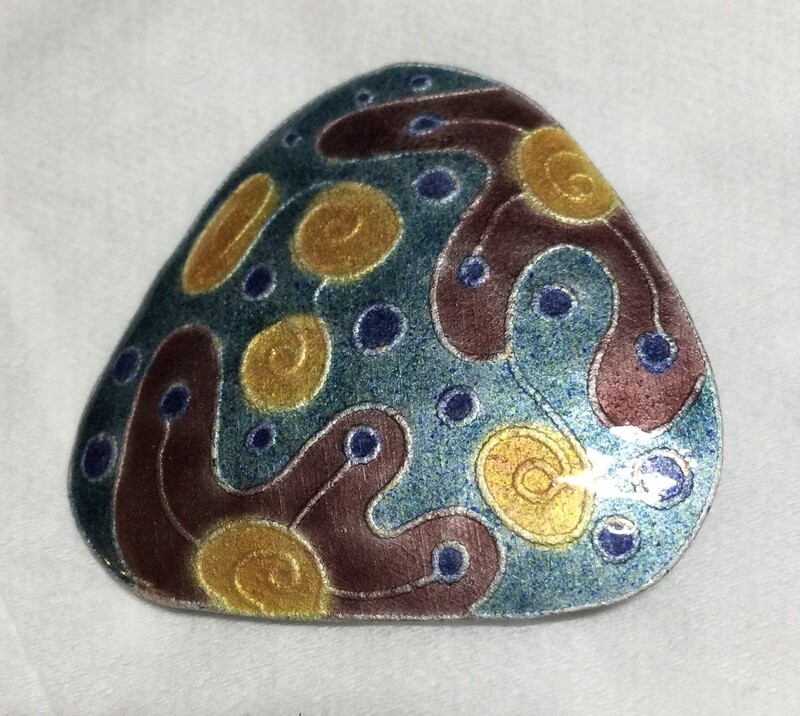 GITA MARIA ENAMEL on Silver Plate