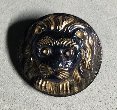 Black Glass Lion Head, Small