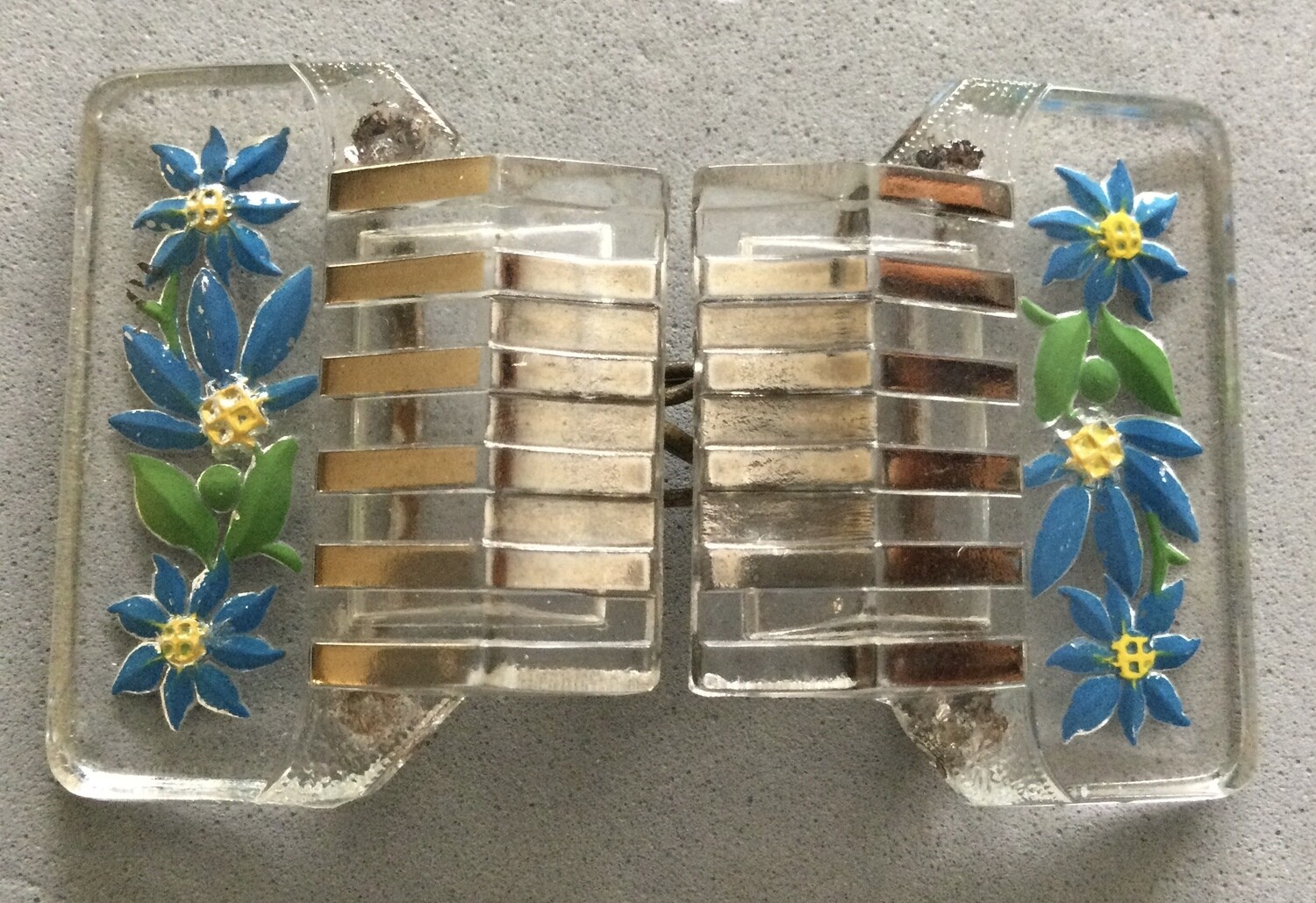 Reverse-painted Two-part Glass Buckle