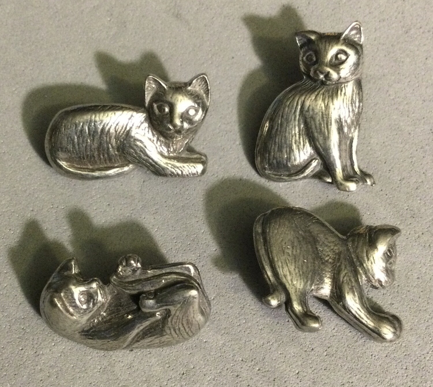 Set of Four Danforth Pewter Cats