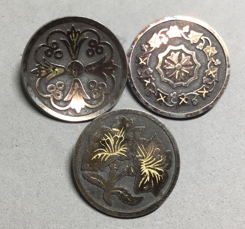 THREE Tinted Steel with Gold Gilt