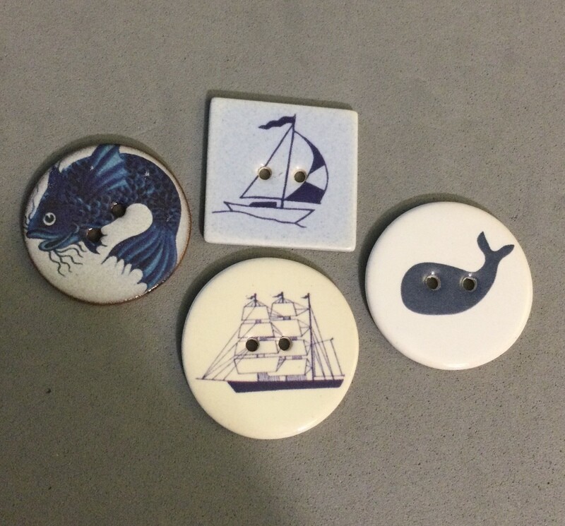 Contemporary Handmade English Ceramics, Ships, Fish and Whale