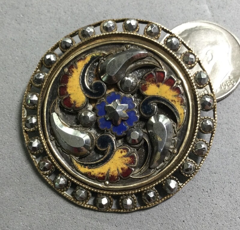 Brass with Colorful Enamel and Cut Steel, Large