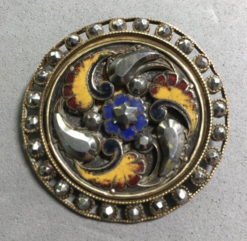 Brass with Colorful Enamel and Cut Steel, Large