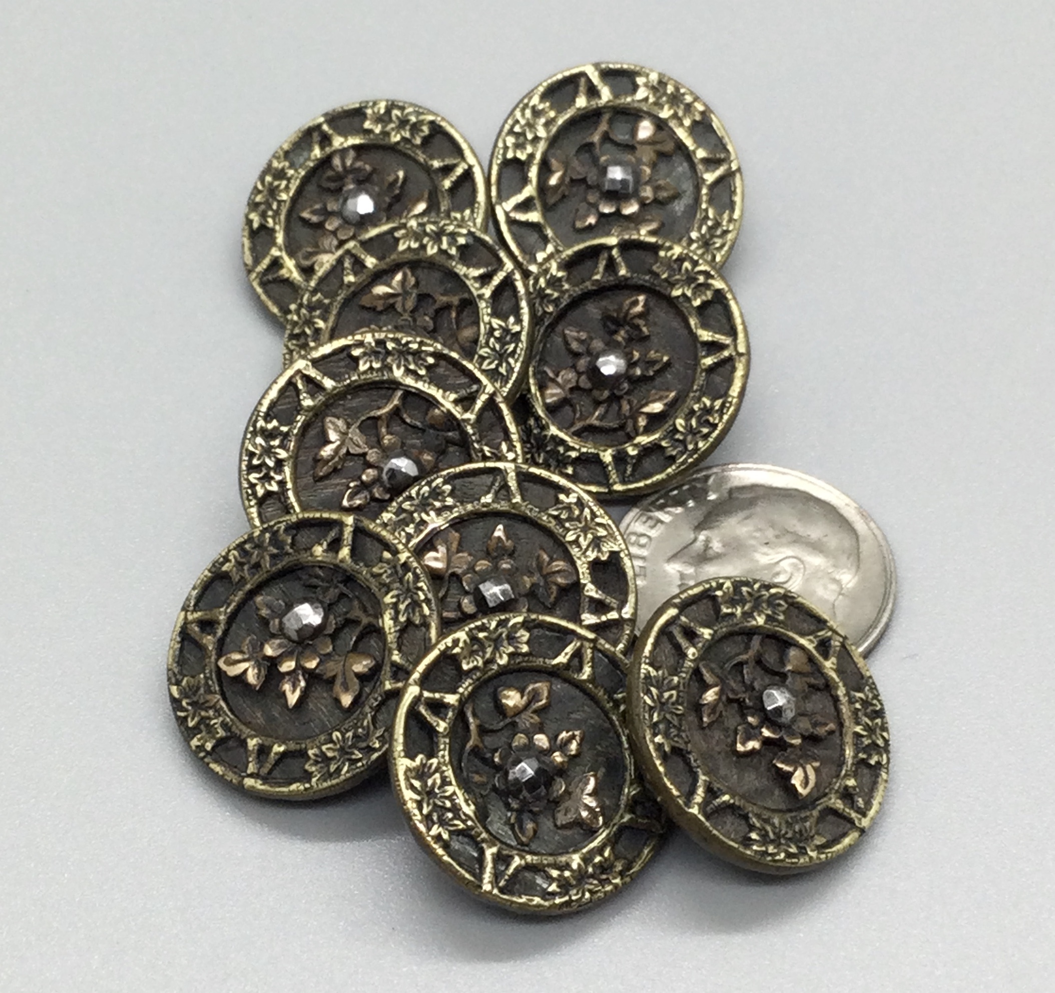 Antique French CUT STEEL Huge Victorian Fancy Button,Detailed FILIGREE  Design,Collectible Buttons,Button for Jewelry,Edwardian Buttons
