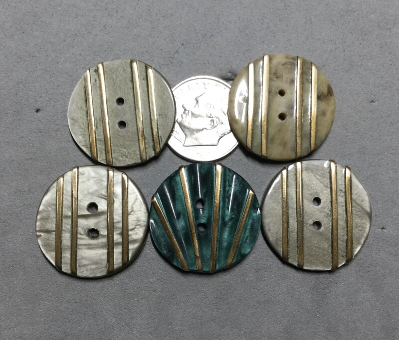 FIVE CASEIN WITH BRASS INLAY