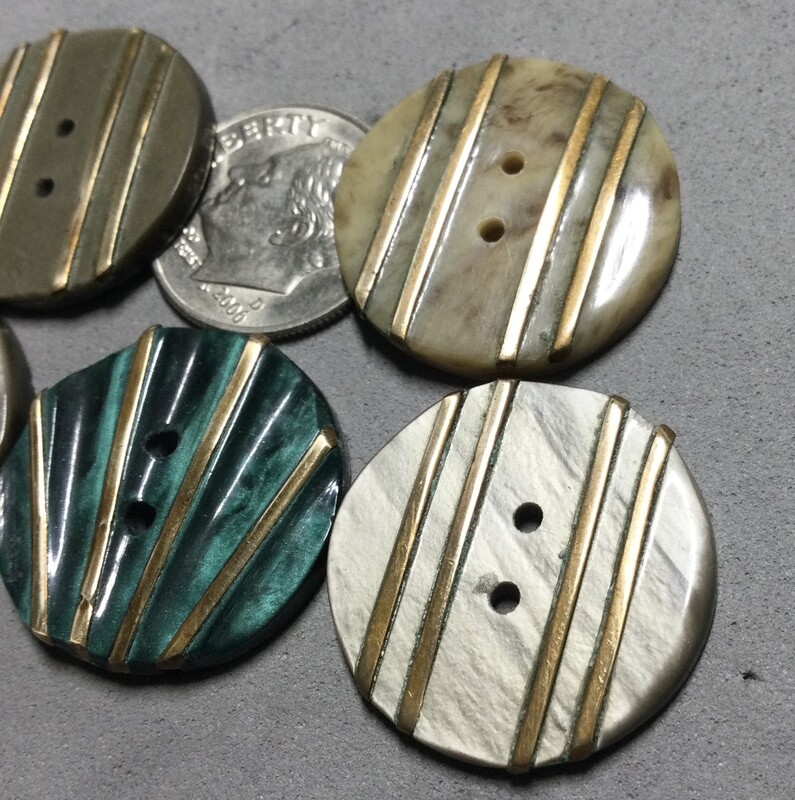 FIVE CASEIN WITH BRASS INLAY