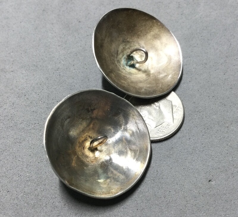 TWO POINTED DOME NATIVE AMERICAN SILVER, Medium
