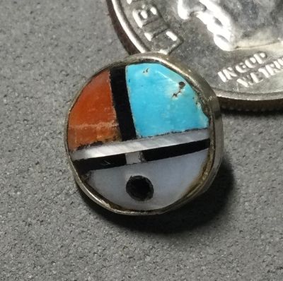 DIMI ZUNI SILVER with CORAL, TURQUOISE, MOP and ONYX