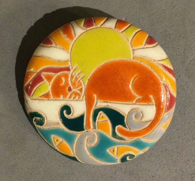 GOLEM DESIGN STUDIO Dreaming Kitty with Fish