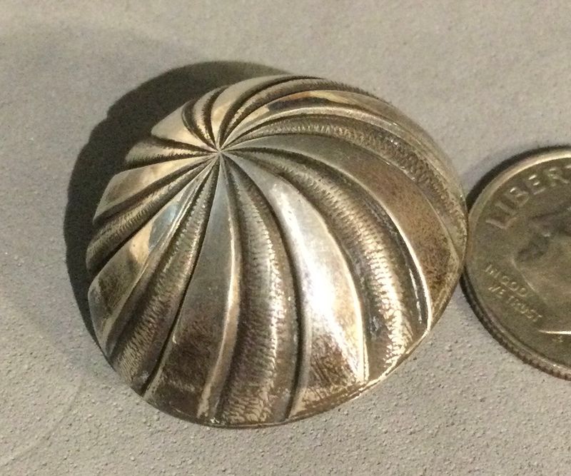 DOMED SILVER BUTTON, probably peasant, Medium