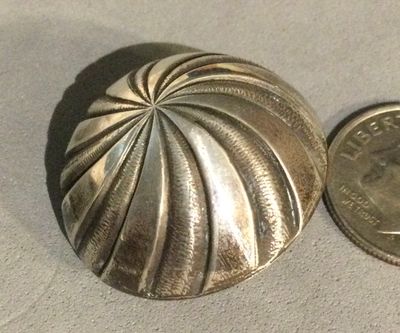 DOMED SILVER BUTTON, probably peasant, Medium