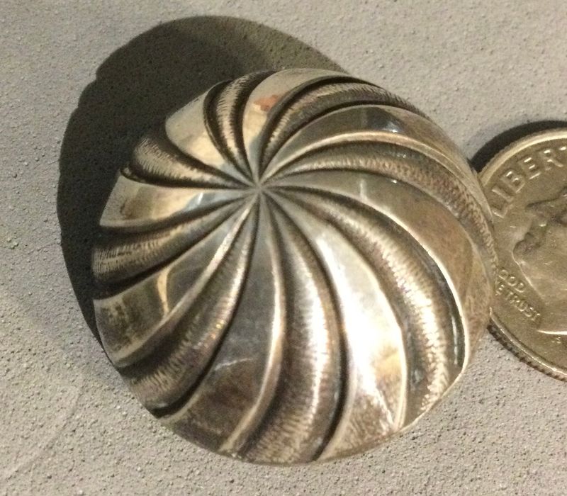 DOMED SILVER BUTTON, probably peasant, Medium