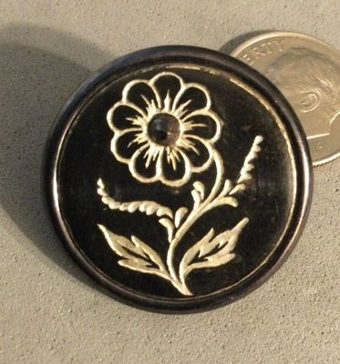 SILVERED FLOWER on TINTED BACKGROUND with cut steel, Medium