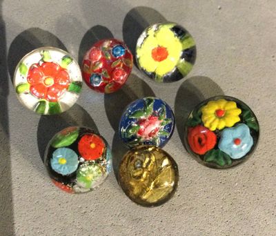 SEVEN TWO-PART CZECH GLASS, SMALL