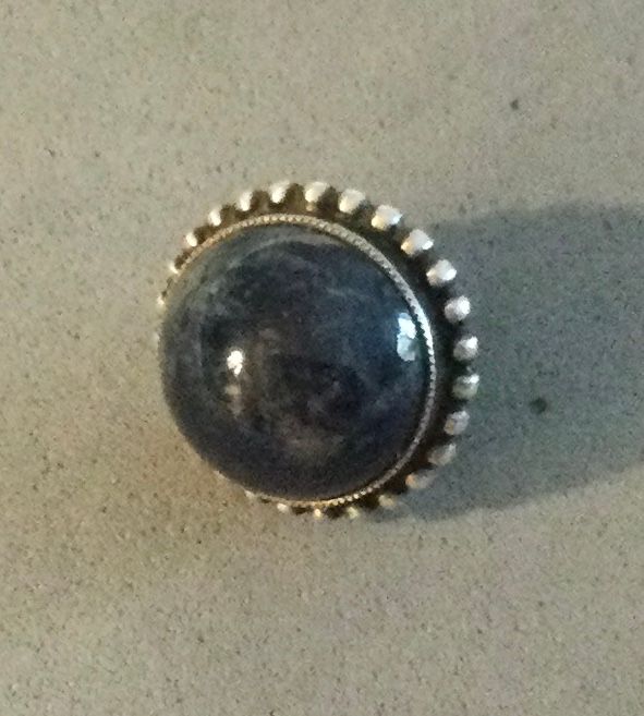 SODALITE STONE CABOCHON SET IN STERLING, SMALL