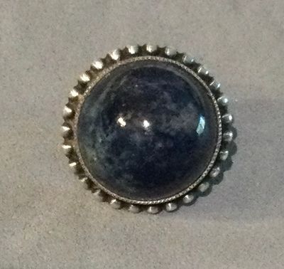 SODALITE STONE CABOCHON SET IN STERLING, SMALL