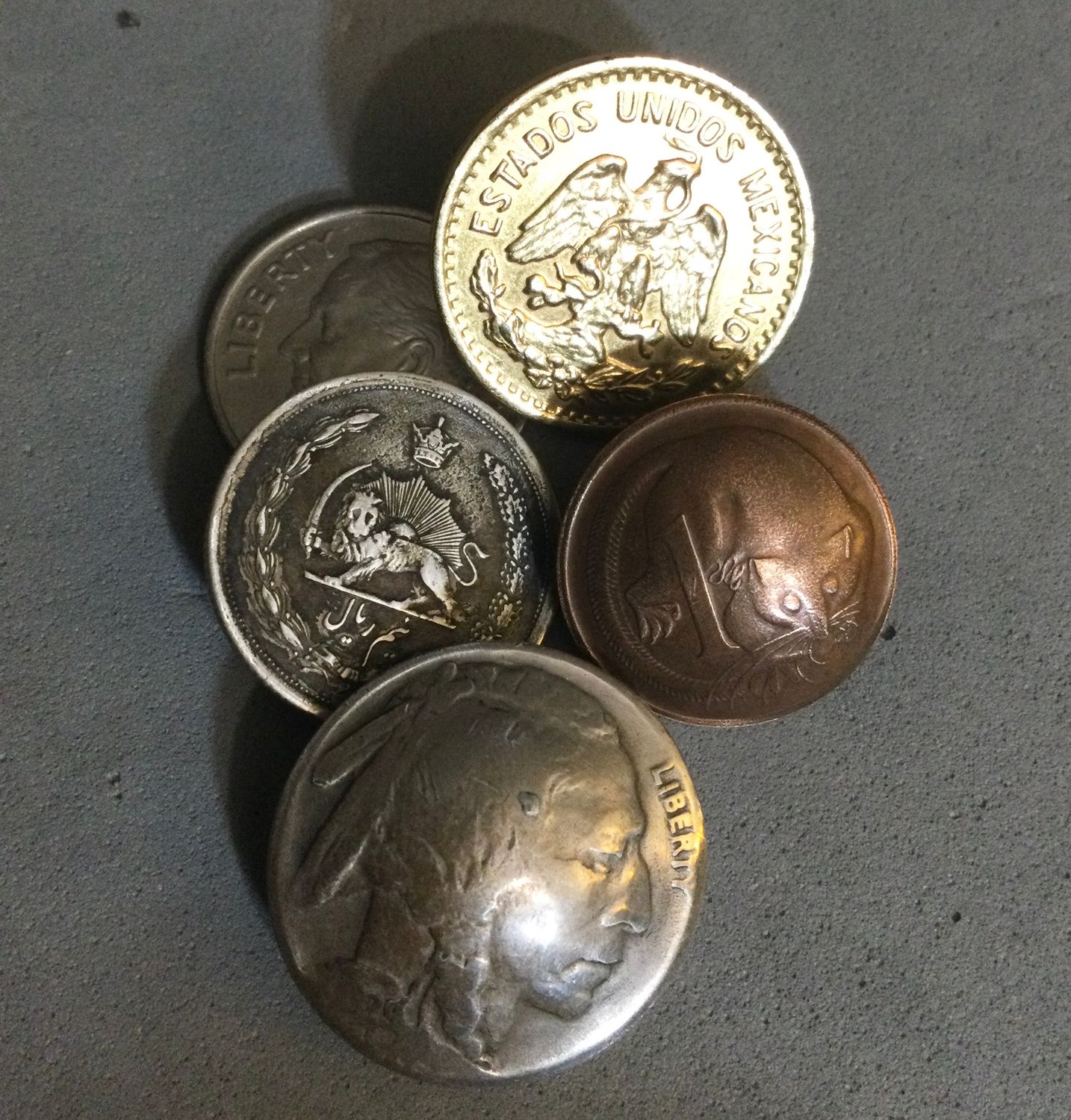 Four Buttons from Coins
