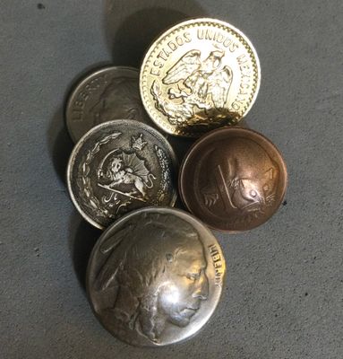 Four Buttons from Coins