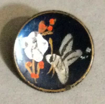 Bee and Flower Painted Brass