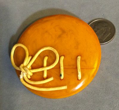 “LACED” Butterscotch Bakelite, TWO iNCHES