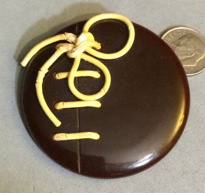 “Laced” Brown Bakelite, TWO INCHES