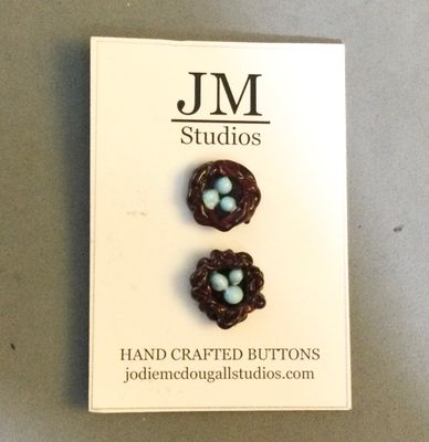 JODIE McDOUGALL PAIR OF GLASS BIRD NESTS