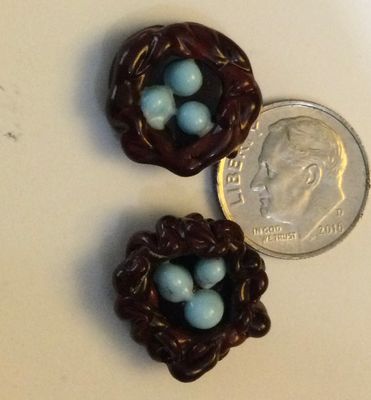 JODIE McDOUGALL PAIR OF GLASS BIRD NESTS