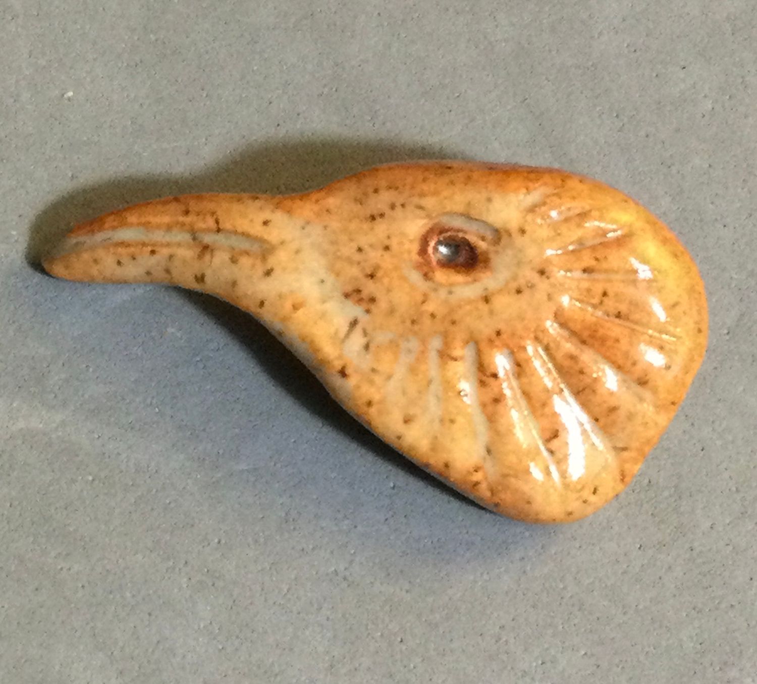 JOHN QUIMBY POTTERY REALISTIC BIRD HEAD, XLarge