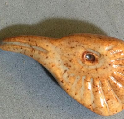 JOHN QUIMBY POTTERY REALISTIC BIRD HEAD, XLarge