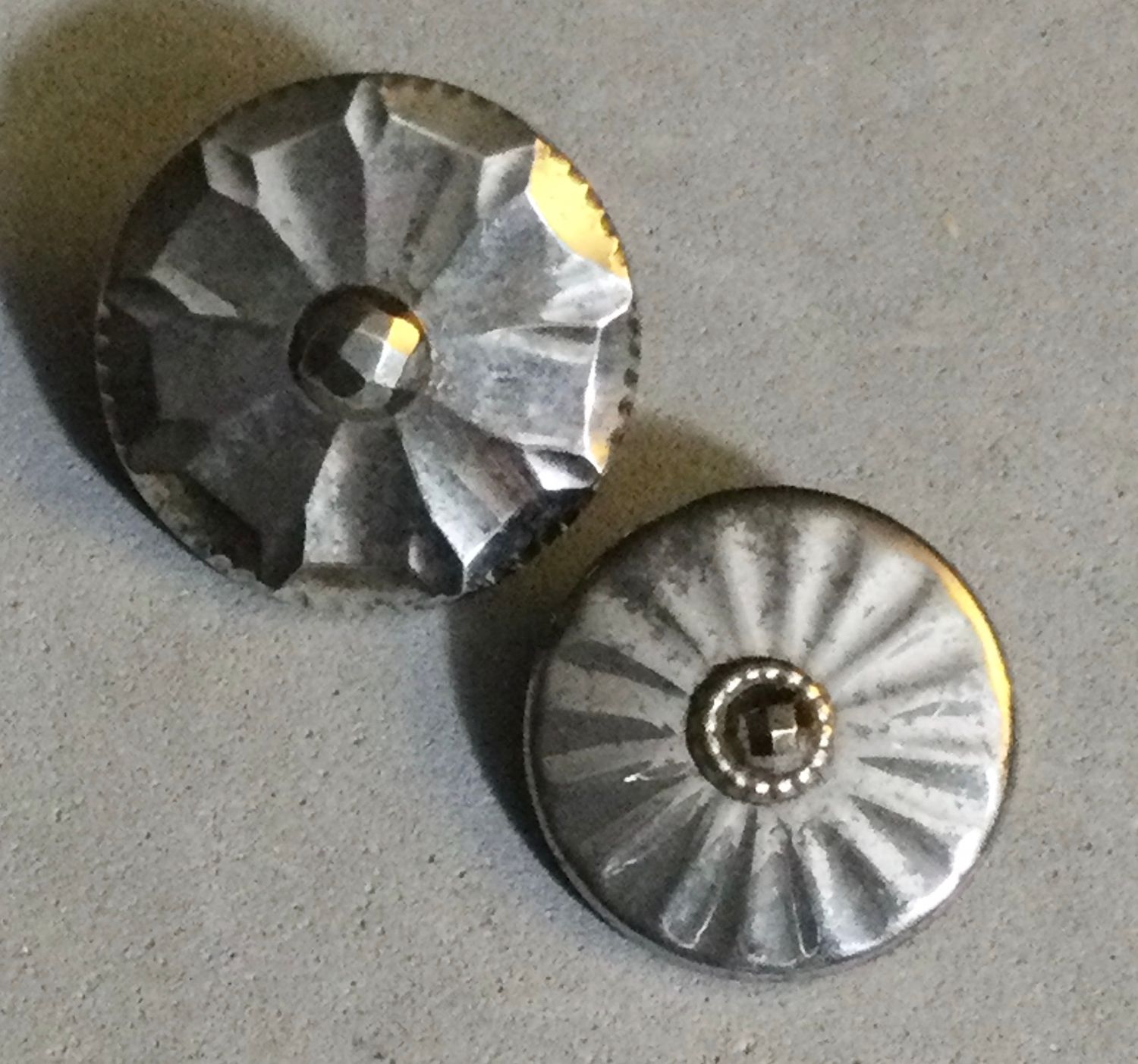 PAIR OF FLUTED STEEL