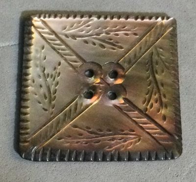 Square Carved Shell, Large
