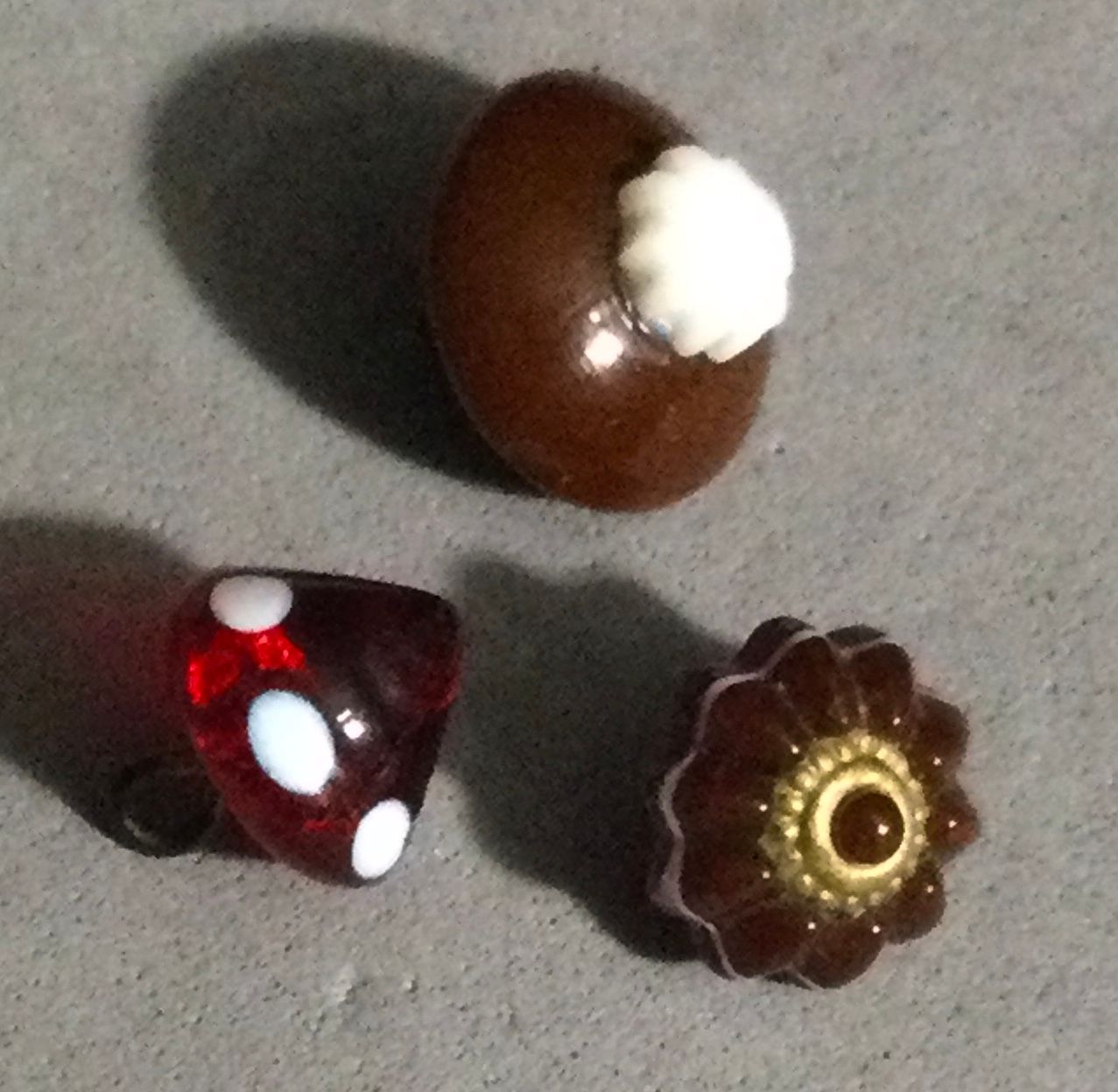 Trio of Glass Swirlbacks, Small
