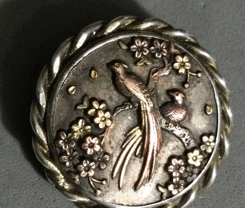 SHAKUDO set in silver, Medium
