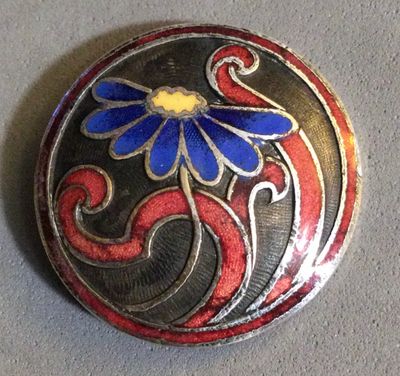Champleve enamel Daisy,  Medium