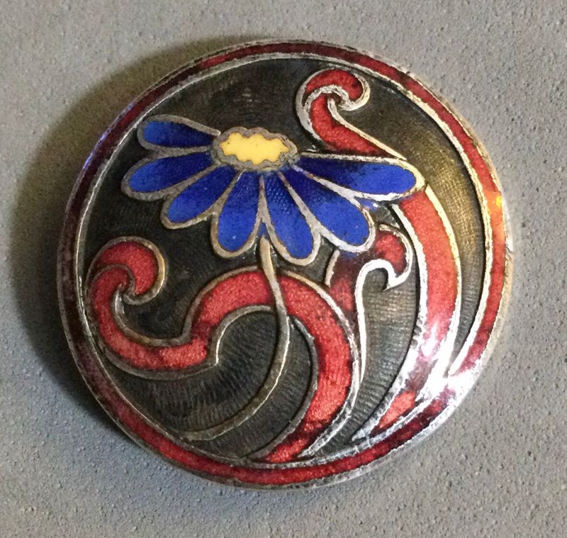 Champleve enamel Daisy,  Medium