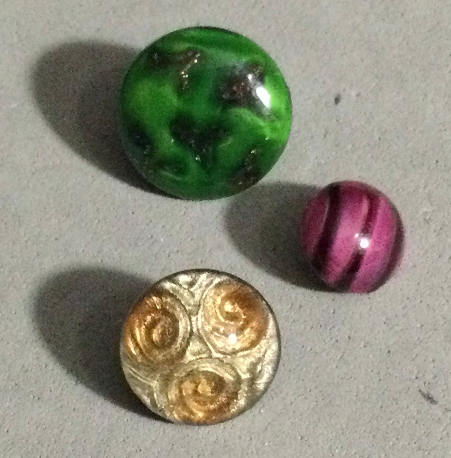 THREE ROSETTE SHANK GLASS