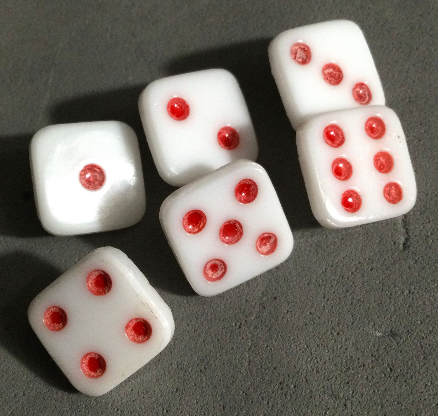 Set of 6 Glass Dice
