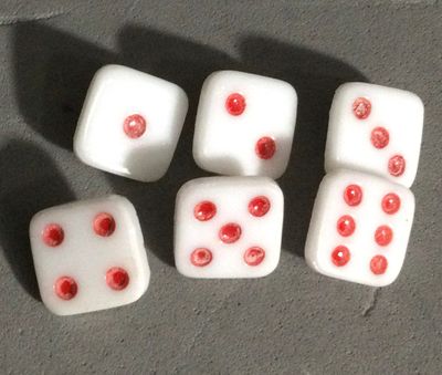 Set of 6 Glass Dice